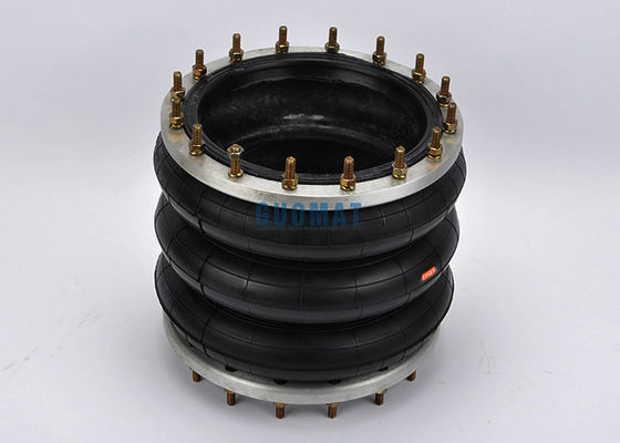 360306H-3 Triple Convoluted Industrial Air Spring Plate Dia 347mm Air Bag พร้อมหน้าแปลน