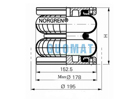 PM / 31062 NORGREN Industrial Air Spring 115mm Stroke Pneumatic Type ยางสูบลม