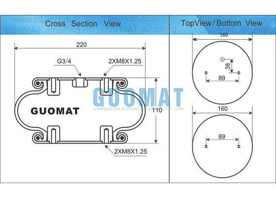 8 1 / 4x1 Norgren Air Spring PM / 31091 ชุด Air Bellow แบบเดี่ยวพร้อมแผ่นปิดเหล็ก