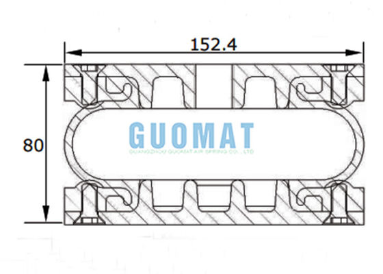 สปริงลมอุตสาหกรรมแบบเดี่ยว 6 "X 1 Dunlop Universal Suspension Air Bellow SP1645 SP2913