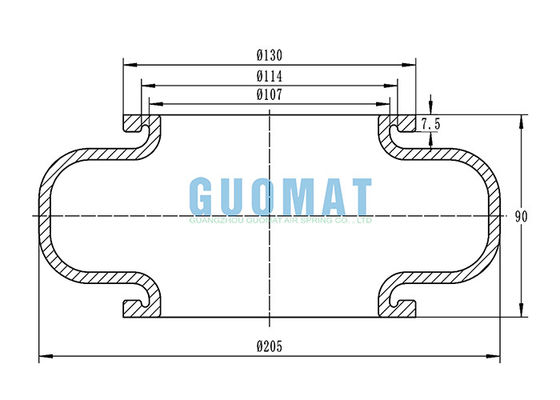 8X1 สายพัดลมอุตสาหกรรมแบบกลมเดียว ความสูงธรรมชาติ 90 มิลลิเมตร ยางดํา