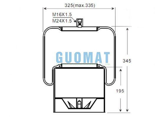 4838NP01 คอนติเทค ไส้ควบคุม รถบรรทุก Air Springs A9463200421 รถยนต์ติดกับพิสตองเหล็ก