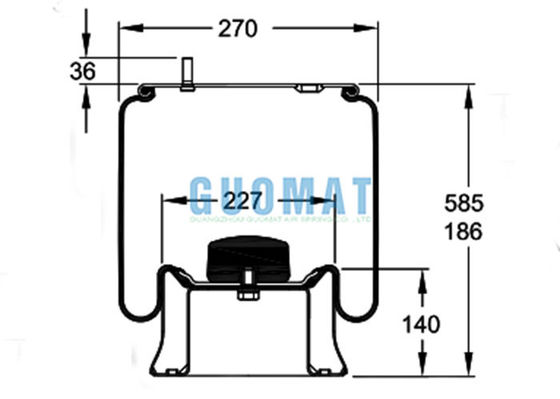 การแขวนลมสปริงรถยนต์ W01-M58-6345 Firestone 1T19L Series สําหรับ SAF HOLLAND 3.228.0002.00