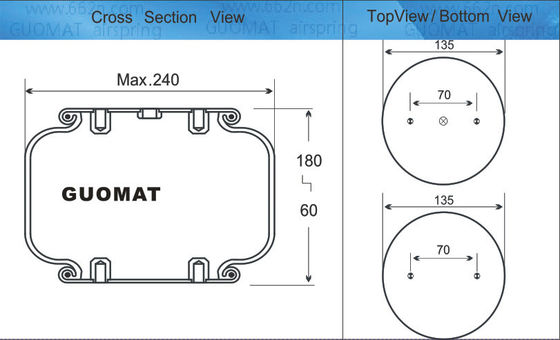 Goodyear W01-358-7598 ไฟสโตน แอร์สปริง อุตสาหกรรม ความแรงสูงสุด 120 มม Stud M8
