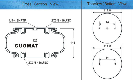 ไฟสโตนอากาศสปริง W013587725 GUOMAT 1B5725 การกระแทกอากาศสปริงขนาดใหญ่