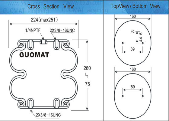 FD200-19 Contitech W013586910 กระเป๋าอากาศแบบกลมสอง Contitech Air Spring Air Spring อุตสาหกรรม