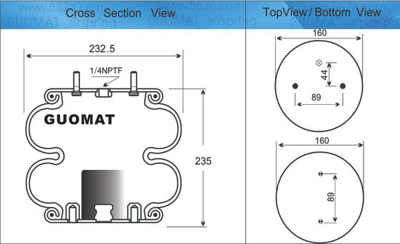 2B9-253 Goodyear Air Springs 578923206 Firestone W013586945 สําหรับ Ridewell 1003586945C
