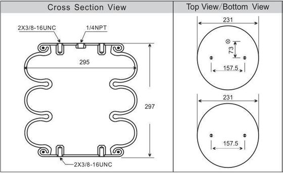 Goodyear อินดัสเตรียล ทริปเปิล คอนวิลท์ แอร์สปริง 3B12-301 1/4NPT แอร์อินเลท W01-358-8010