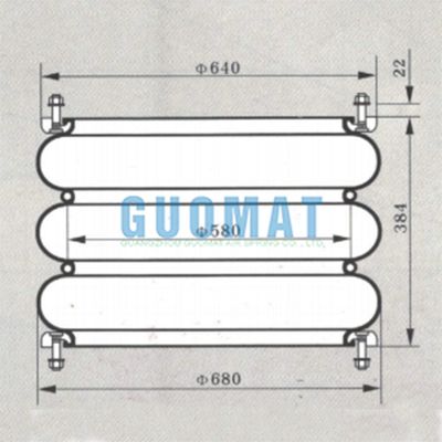 W01-358-7304 ไฟสโตน อลูมิเนียมเพลท อากาศสปริงไอโซเลเตอร์ด้วยวงแหวน Flange