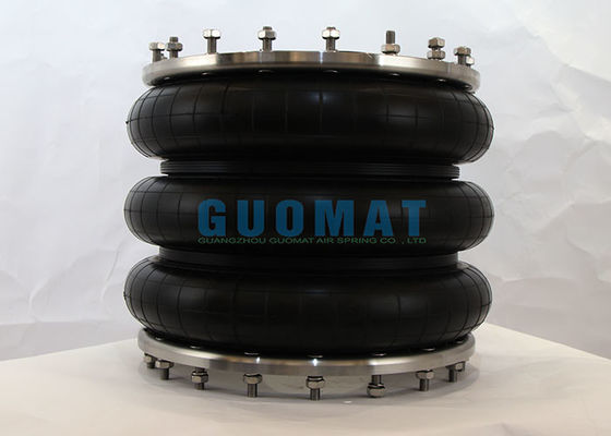 กระเป๋าสะพายอากาศอุตสาหกรรมสามแบบ LHF320/350-3 ด้วยสแตนเลส Flanges อุปกรณ์การทํากระดาษ Air Springs