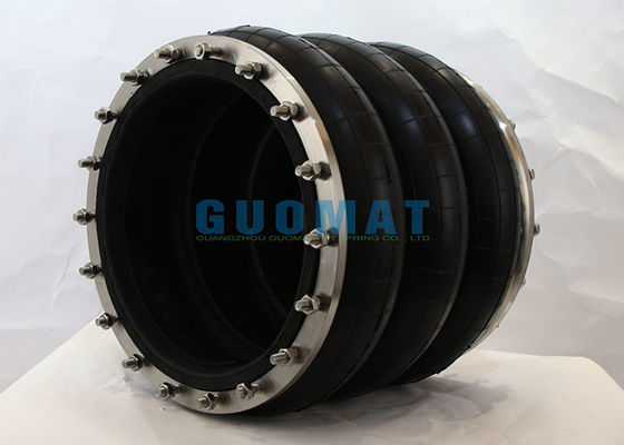กระเป๋าสะพายอากาศอุตสาหกรรมสามแบบ LHF320/350-3 ด้วยสแตนเลส Flanges อุปกรณ์การทํากระดาษ Air Springs