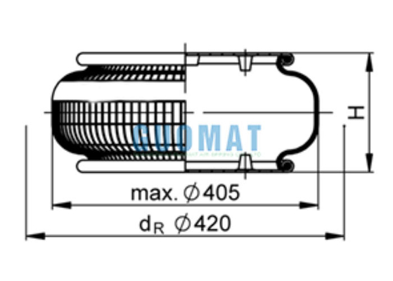 FS530-14 Contitech Air Actuator 1B53014 สปริงอากาศแบบสับสนสําหรับอุปกรณ์ซักรีด