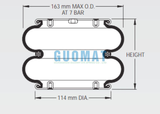 W01-358-0030 ไฟสโตน อุตสาหกรรม Bellows Actuator 25 สไตล์ยางอากาศสปริงสําหรับยกเลื่อย