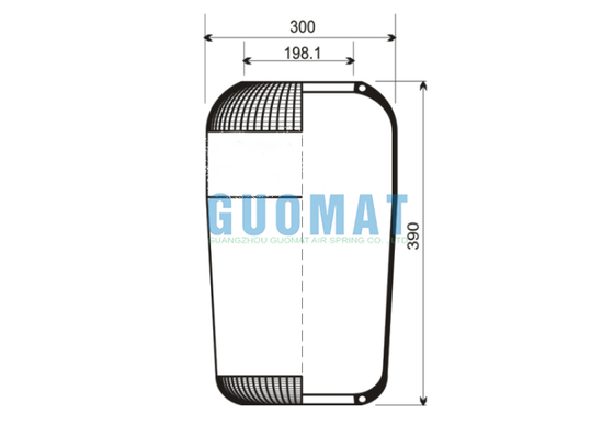 390mm ความสูง 762N Contitech รถบัสอากาศสปริง W01-095-0190 ไฟสโตนยางอากาศ Bellws