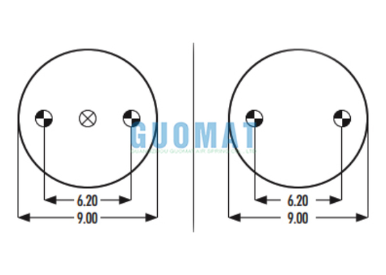 2B12-305 สปริงลมแบบลูกสูบ Goodyear Double Bellow W01-358-7443 Firestone Industrial Air Actuator