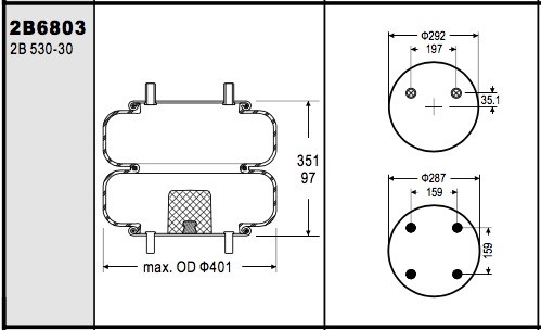 Goodyear 2B14-366 Firestone Air Spring W01-358-6803 Hendrickson ตัวอย่าง S6412