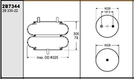 W01-358-7344 2B12-304 Goodyear Air Suspension Steel และหมายเลขวัสดุยาง P10755C