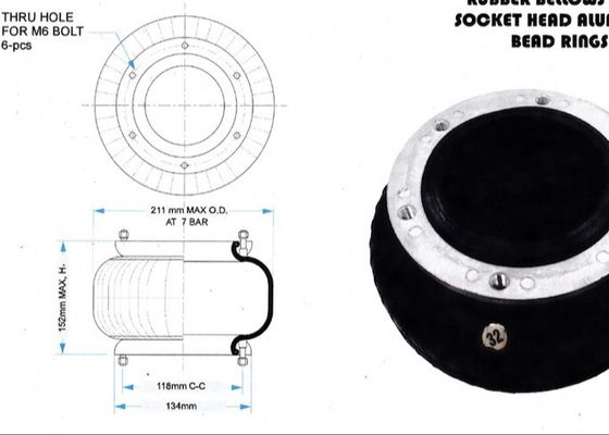 W01-358-0100 ยางสูบลม W01-358-0112 Firestone Air Spring M6 Bolt