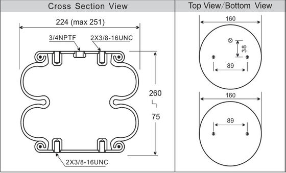 Industrial Double Air Spring W01-358-6900 Air Suspension Convoluted Type