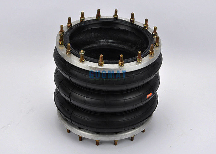 360306H-3 Triple Convoluted Industrial Air Spring Plate Dia 347mm Air Bag พร้อมหน้าแปลน