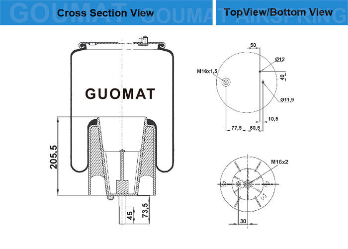 1434930 Scania Truck Air Springs W01-M58-8633 / 8524 For P.R.T 1932593