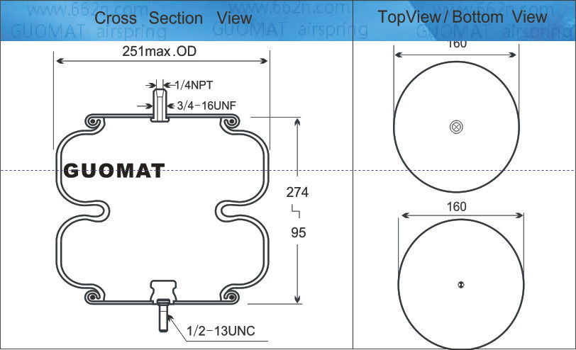 ไฟสปิริต W01-358-6897 ฤดูใบไม้ผลิอากาศอุตสาหกรรม Goodyear 2B9-228 ถุงลม Ride Rite สำหรับ Ridewell 1003586897C
