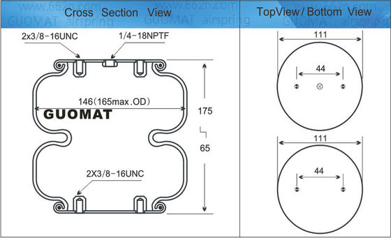 FD120-17 Ci Contitech ยาง Airride Springs สําหรับเครื่องจักรอุตสาหกรรม
