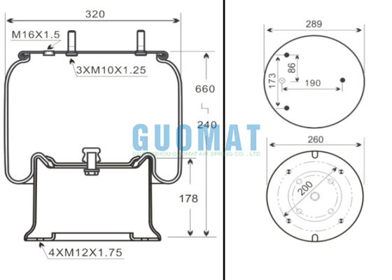 W01M586334/W01-M58-6334 รถบรรทุก สะพายอากาศ 1R14-719 Goodyear รถยนต์สปริงอากาศ