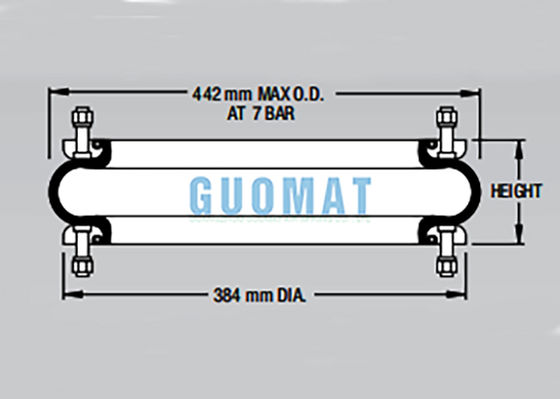 W01-M58-6974 สปริงลมยาง Firestone Style 119 สำหรับระบบปรับระดับอุปกรณ์