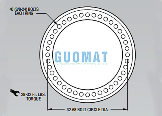 การเชื่อมโยง Flange W01-358-9602 Firestone Double Convoluted Air Spring สําหรับการดูดซึมแรงกระแทก