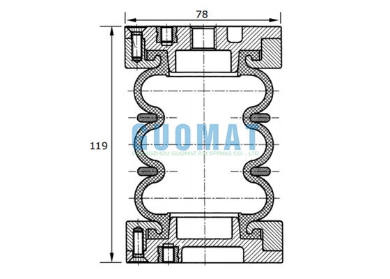 FT22-6 DI Contitech อุตสาหกรรมยางอากาศสปริง 2 3/4 " x 3 ปนูเมติกกระเป๋าอากาศสําหรับพื้นที่ยก