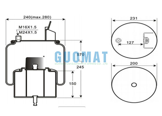 6630NP01 คอนติเทค โรลลิ่ง โลบ แอร์สปริง 1R11-857 กูดีเยอร์ 1R11-814 รถบรรทุก Airbag Assembly