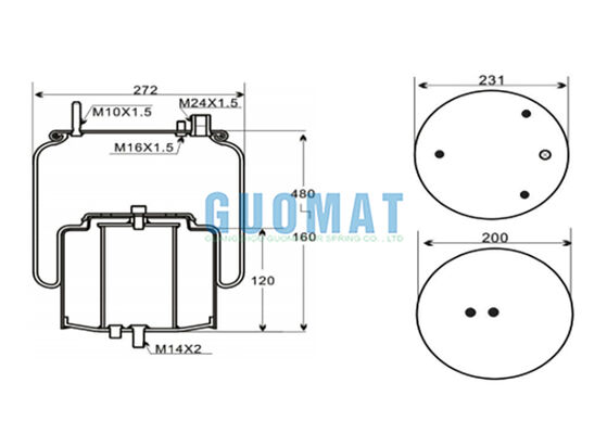 4562NP03 Contitech ยางอากาศสปริง 1R10-719 กระเป๋าอากาศแขวนสําหรับรถบรรทุก