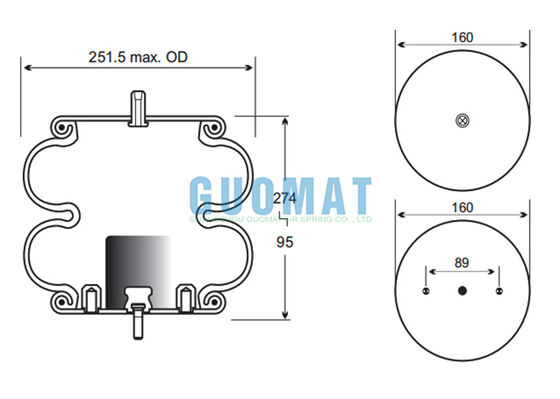 W01-358-7788 ความจุของเพลิงหินยาง Air Spring 2B9-245 Goodyear Airbag การแขวน