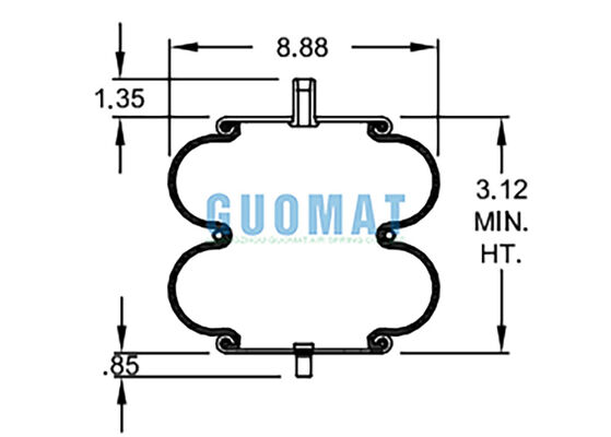 ยางธรรมชาติ W01-358-6897 ไฟร์สโตน สปริงอากาศแบบกลมสอง AS-0058 Watson & Chalin