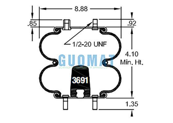 W01-358-6941 ไฟสโตนสปันเซนชั่น สไตล์การกระแทกอากาศ 20 ยาง Bellows ลมสปริง