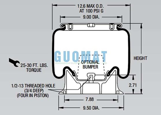 1T15M-2 โช้คอัพลมสไตล์ Firestone W01-358-9042 สปริงลมช่วงล่างสำหรับดูดซับแรงกระแทก