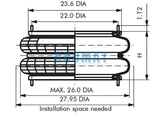 FD 2380-24 RS Contitech Air Bellows 24 ชิ้น x 3/8-24UNF สปริงลมสำหรับเครื่องปั๊ม