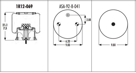 1R12-069 รถบรรทุก Air Springs 566243038 FIRESTONE W01-358-9069