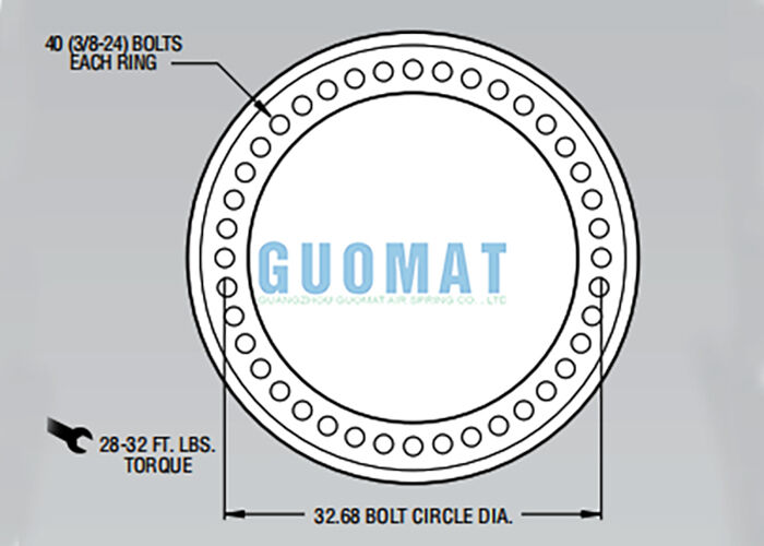 การเชื่อมโยง Flange W01-358-9602 Firestone Double Convoluted Air Spring สําหรับการดูดซึมแรงกระแทก