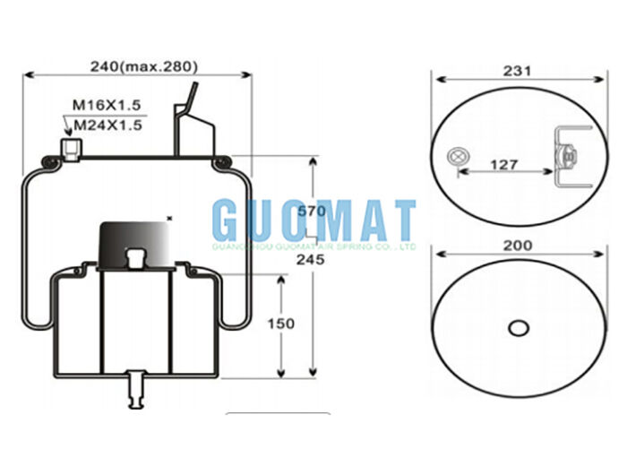 6630NP01 คอนติเทค โรลลิ่ง โลบ แอร์สปริง 1R11-857 กูดีเยอร์ 1R11-814 รถบรรทุก Airbag Assembly