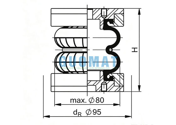 FD 22-4 DI CR Contitech อุตสาหกรรมยางสปริงอากาศ EB-80-45 FESTO กล่อง Bellows